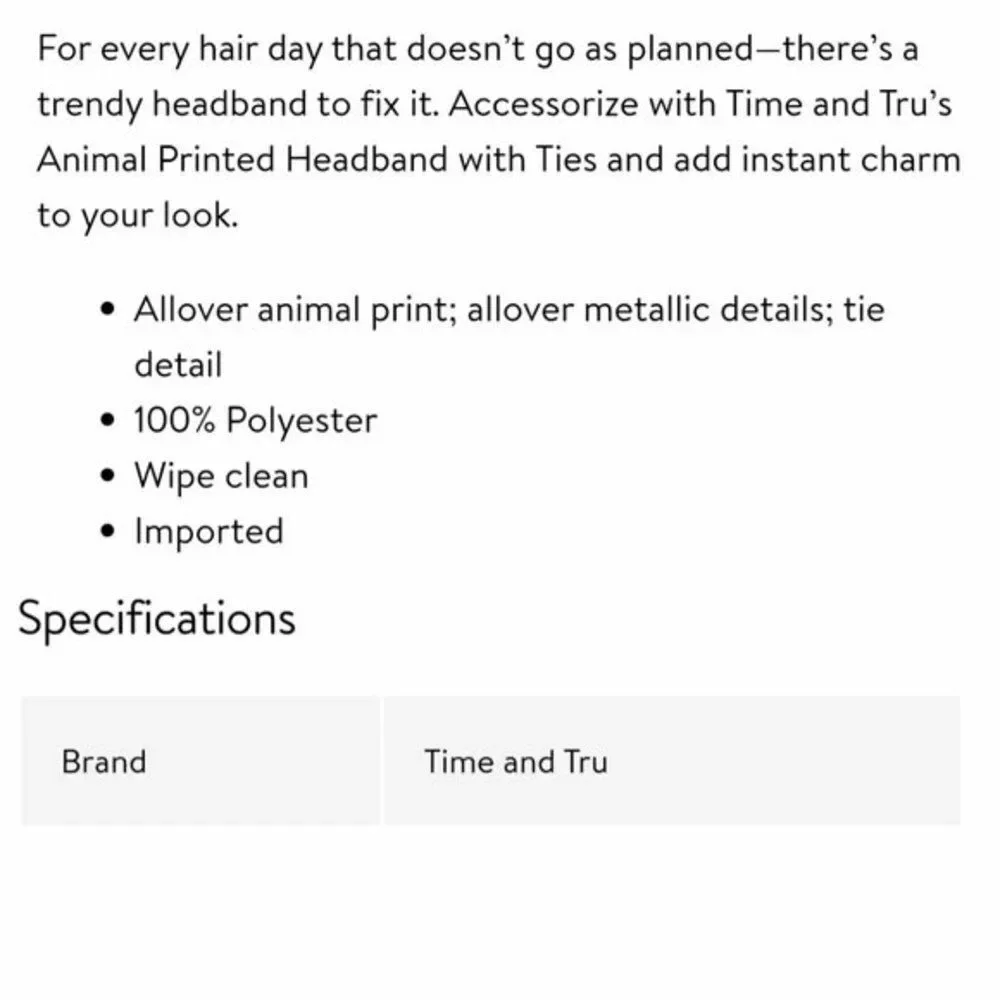 SALE! New no tags animal print headband with ties